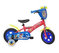 Vélo 10'' enfant Pat 'Patrouille Garçon - Rouge/Bleu/ Jaune avec 2 stabilisateurs amovibles