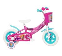 Vélo 10'' enfant Stella Pat Patrouille Fille avec panier avant, garde boue, carte, roues bâtons & 2 stabilisateurs