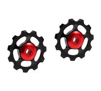 Vélo 11 t en Aluminium Scellé Palier Dérailleur Arrière Poulies Roue 2pcs Galet De Derailleur Galet Partie Accessoire(Noir)