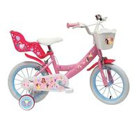 Disney Vélo enfant 14'' Princesses – 95–105cm, stabilisateurs, 2 freins, panier & porte-poupée
