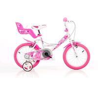 Vélo 14 Little Heart Fille Avec Roues Panier Porte Poupée Dino Bikes