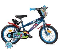 Vélo 14 pouces Avengers avec 2 Freins - Roue libre - Pneus gonflables - Jantes avec rayons - Plaque avant décorative - Bidon arrière - Garde-boues - Carter de protection - 2 Stabilisateurs amovibles