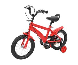 VéLo 14 Pouces, Guidon RéGlable, PoignéE Parent Pour Apprentissage | Bicyclette DéButant Avec Roues Stabilisatrices, Sonnette, Cadre Anti-Chocs, Pour Promenade En Parc, Sortie En Quartier Ou Exe