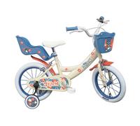 ALBRI Bicicletta Da 14 Pollici Di Stitch, Con Cestino E Portabambole Bicyclette Bébé - Fille, Blanc