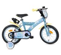 Vélo 14'' Stitch de Disney équipé de 2 Freins, Plaque Avant décorative, bidon arrière et stabilisateurs.