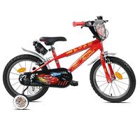 Vélo 16'' garçon Cars de Disney équipé de 2 Freins, Plaque Avant décorative, bidon arrière et stabilisateurs.