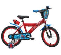 Vélo 16'' Spiderman équipé de 2 Freins, bidon et Porte bidon + Plaque Avant décorative