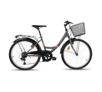 Vélo 24'' SCRAPPER idéal pour une taille comprise entre 1.40 et 1.60m équipé de 6 vitesses et d’un équipement complet City