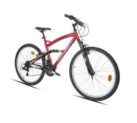 Vélo 26'' - VTT 26"" - Tout Suspendu -18 Vitesses - Shimano TY21 - Poignées Shimano Revoshift - Freins V-Brake & Jantes en Aluminium