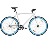 Vélo à Pignon Fixe Itca, Sigle Speed Fixie Bicycle-Light, Vélo Facy, Cadre en Acier à Haute Résistance, Vélo Semi-Rigide pour Adultes, 700c, Black and Blue, 51 cm