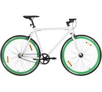Vélo à Pignon Fixe Itca, Sigle Speed Fixie Bicycle-Light, Vélo Facy, Cadre en Acier à Haute Résistance, Vélo Semi-Rigide pour Adultes, 700c, White and Green, 51 cm