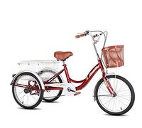 Vélo à Trois Roues Tricycle Adulte 20 Pouces Vélo Cruiser à Trois Roues avec Grand Panier Vélos Confortables pour Loisirs Shopping Pique-niques Exercice Vélo pour Hommes et Femmes Pédalage