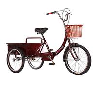 Vélo à Trois Roues Tricycle Adulte de 20 Pouces avec Panier à provisions Vélo de croisière à Trois Roues pour Personnes âgées, Femmes et Hommes, Cyclisme à pédaler