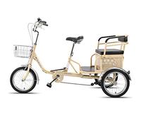 Vélo à Trois Roues Tricycle pour Adulte 16 Pouces Cruiser Bike Cadre en Acier à Haute teneur en Carbone Vélos à 3 Roues avec Panier pour Que Les Parents puissent Venir Chercher et déposer Les Enfant