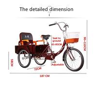 Vélo à Trois Roues Tricycle pour Adulte, 20 Pouces, Guidon réglable, vélo de croisière avec Panier de Courses pour Personnes âgées, Femmes et Hommes. Vélo à pédaler