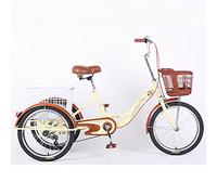 Vélo à Trois Roues Tricycle pour Adulte 20 Pouces, vélo de croisière à Trois Roues, Guidon réglable, vélos à 3 Roues avec Grand Panier pour Personnes âgées, Femmes et Hommes. Vélo à pédaler