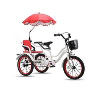Vélo à Trois Roues vélo à pédales pour Enfants de 3 à 12 Ans, Tricycle pour Enfants de 16 Pouces avec Parapluie et poignée arrière, vélo à 3 Roues pour Enfants, garçons et Filles, Cyclisme à pédaler