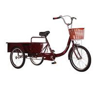 Vélo à Trois Roues vélo de croisière à Trois Roues de 20 Pouces, siège Absorbant Les Chocs, Tricycle Adulte avec Panier de Courses pour Personnes âgées, Femmes et Hommes, Cyclisme à pédaler