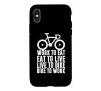 Vélo Amusant Work Eat Live Bike to Work Day Coque pour iPhone X/XS