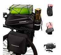 Vélo arrière Rack sac vélo 3 en 1 extensible bagages coffre sac 18L stockage pannier cargo rack sac étanche accessoires de voyage pour le cyclisme