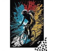 Vélo Art Éclaboussure 1000pcs pour Adultes Mini Puzzle Difficile | 38x26cm Carton Décor Salon Structure Durable Cadeau Ami Entraînement Cérébral