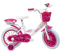 Vélo ATLAS Lolli Girl 14'' Vélo Enfant Fille, Blanc et Rose Fushia