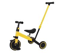Vélo Bébé sans Pédales Draisienne Enfants 12-36 Mois, Cadeau de Premier Anniversaire pour Bébé, Jeux Intérieur et Exterieur Enfant 1-3 Ans, Vélo d'Équilibre pour Garçons et Filles-3 -in-1 (jaune)
