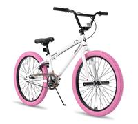 Vélo BMX Freestyle -JOYSTAR- 24”vélo enfant - Pour garçons, filles et débutants - plus de 6 ans - 2 Pédales à clous - blanc