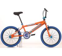Vélo BMX Royal-Bugatti Tornado Freestyle 20 pouces - Orange avec pneus bleus