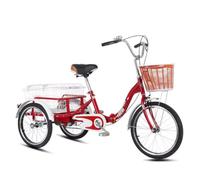 Vélo Cargo 20 Pouces, Vélo Cargo À 3 Roues Pour Adultes Avec Panier Et Capacité De Charge De 200 Kg Pour Les Hommes, Les Femmes Et Les Personnes Âgées, Vélo À Trois Roues Ajustable Pour Le Shopping(Re