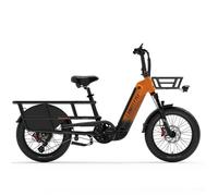 Vélo cargo électrique LANKELEISI Wombat-1, 48V 20Ah Batterie, Orange