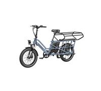 Vélo cargo électrique longtail FF20 CUV Bleu brume Pneus 20 × 3'' Moteur 250W Batterie 48V 30Ah
