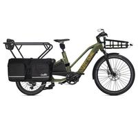 Velo cargo longtail electrique o2feel equo 5 2 adventure shimano cues 9v 835 wh 26 20 vert jungle pack family