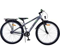 Vélo Cross Garçon 26 Pouces Gris Vert 9-12 Ans 3 Vitesses Porte-Bagages