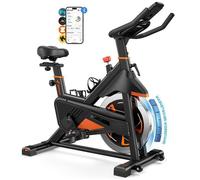 Vélo d’Appartement Magnétique MERACH, 16 Niveaux de Résistance, Volant d’inertie 6kg, Bluetooth, Siège Réglable, Porte-Gobelet