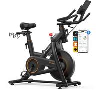 Vélo d’appartement magnétique, MERACH, 16 niveaux, guidon/selle réglables, Bluetooth, double porte-bouteille, support haltères