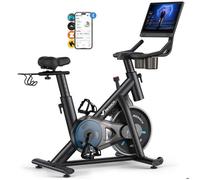Vélo d’appartement magnétique MERACH, 8 niveaux de résistance, Écran tactile HD couleur de 15,6″, APP compatible, Charge 136 kg