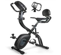Velo d Appartement Pliable Vélo D'appartement Magnétique 2 en 1 10 Niveaux Résistance Magnétique Ecran LCD avec bandes de résistance Pour l’Entraînement Cardio Capacité 160KG