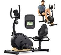 Vélo d’appartement Semi-allongé APP compatible Bluetooth Hop-Sport HS-040L Root, 16 Niveaux de résistance, Roue d'inertie 9,5 kg, Captures de Pouls Doré G