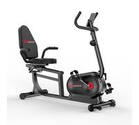 Vélo d’Appartement Semi-Allongé avec Dossier Ergonomique, Vélo Couché Magnétique, 16 Niveaux de Résistance, Écran LCD, Idéal pour Cardio et Rééducation, Charge Max. 150 KG