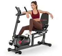 Vélo d’Appartement Semi-Allongé avec Dossier Ergonomique, Vélo Couché Magnétique, 16 Niveaux de Résistance, Écran LCD, Idéal pour Cardio et Rééducation, Charge Max. 150 KG