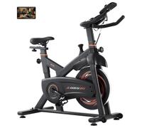 VEVOR Vélo d’Appartement Stationnaire, Vélo de Biking à Résistance Magnétique Réglable, Transmission par Courroie Silencieuse, Siège Confortable, LCD et Volant d'Inertie Lourd, Intérieur Domicile