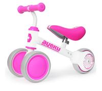 Vélo d’équilibre bébé, AyeKu, rose, 1-3 ans, Draisienne LED roue lumineuse, selle réglable
