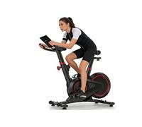 Vélo d'appartement, 10 kg Roue d'inertie-Résistance magnétique, Avec Bluetooth et écran LCD amélioré, vélo d'intérieur,guidon et siège réglables Noir