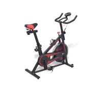 vidaXL Vélo d'appartement avec capteurs de pouls – Noir et rouge