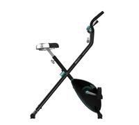 Cecotec Vélo stationnaire pliable avec volant X-Bike, système Silence Fit, avec et sans dossier, guidon et selle réglables, moniteur de fréquence cardiaque, écran LCD, support appareils, roues.