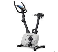 Hop-Sport Vélo d'appartement connecté HS-3000H Nexon 8 niveaux de réglage de résistance magnétique, écran LCD, Bluetooth et Kinomap, charge maximale 120 kg, Gris