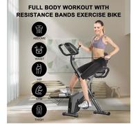 Vélo d'appartement d'intérieur Pliable - Avec Siège et Angle Réglables - Résistance réglable - Écran LCD - Max Charge: 120 kg