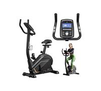 Hop-Sport Vélo d’appartement électromagnétique HS-120H Argo, Support pour Tablette, 32 Niveaux de Résistance - Guidon et Selle Réglables - Vélo de Fitness, Max. 120 kg Noir / Doré