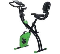 HOMCOM Vélo d'appartement pliant 8 niveaux de résistance écran LCD multifonction suspensions support tablette acier vert noir